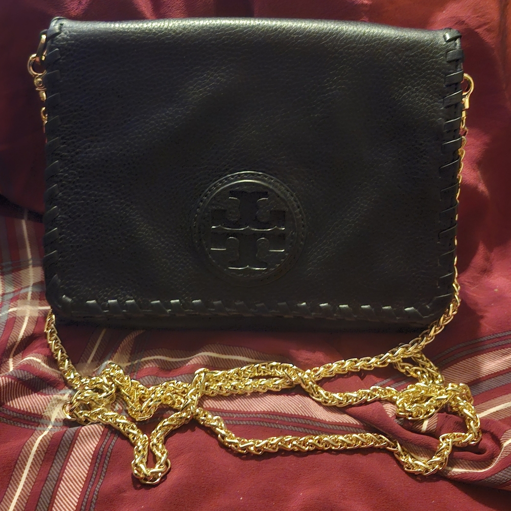 Tory Burch Marion Combo Crossbody Bag With Layered Logo And Gold Chain